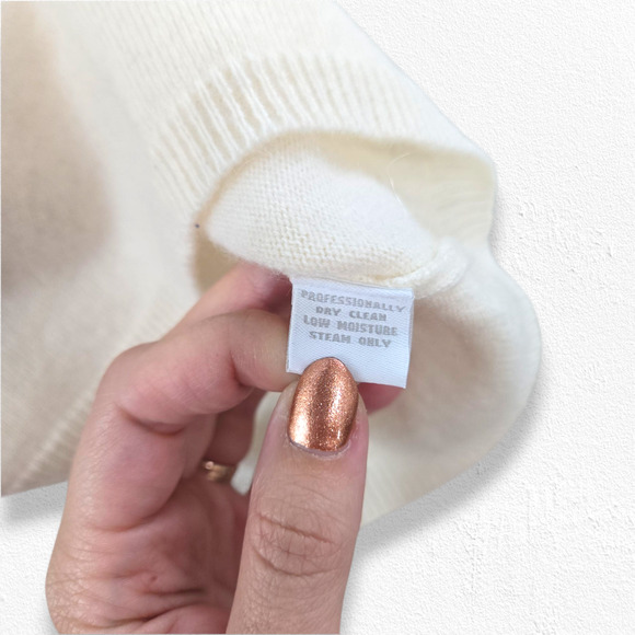 Y2K Charter Club Ivory White 100% Cashmere Turtleneck Knit Sweater Size Large - Picture 9 of 13